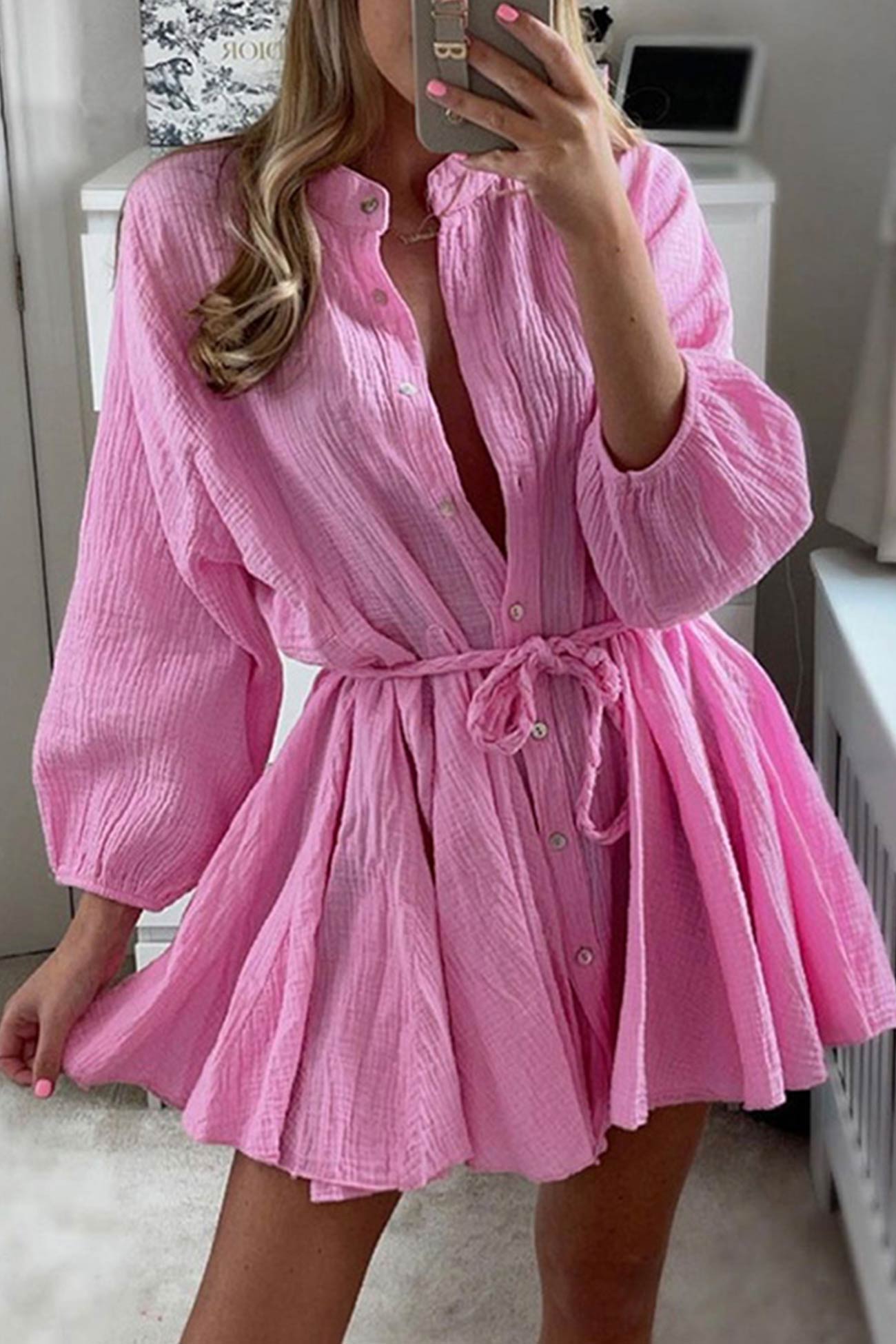 Lola - Robe avec volants et ceinture à nouer