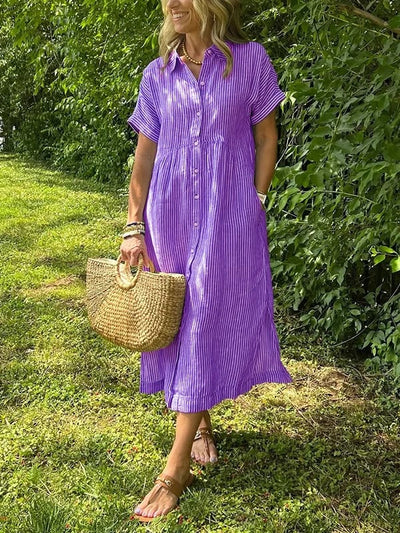 Malina | Robe chemise à rayures avec poches fonctionnelles