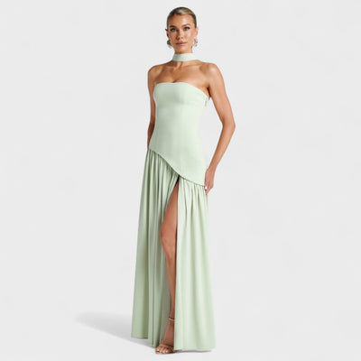 Robe Maliyah - Coupe Asymétrique Menthe