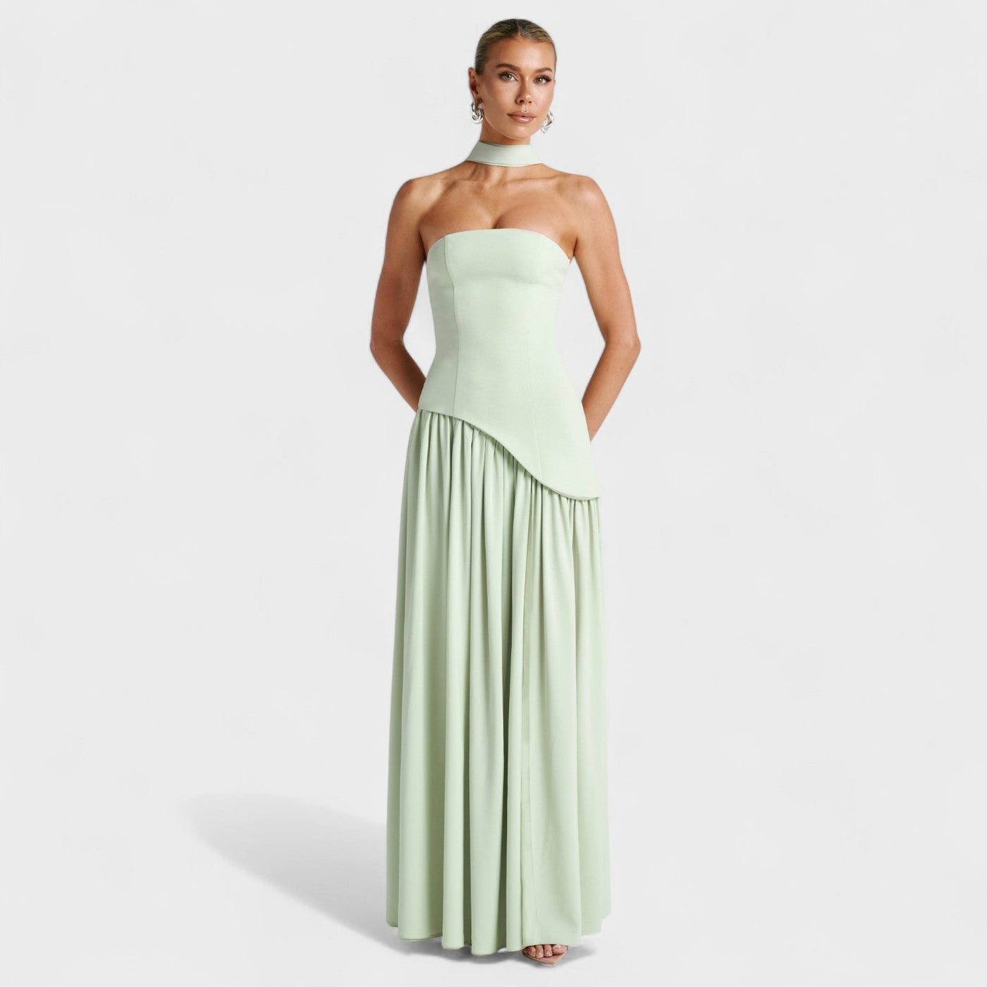 Robe Maliyah - Coupe Asymétrique Menthe