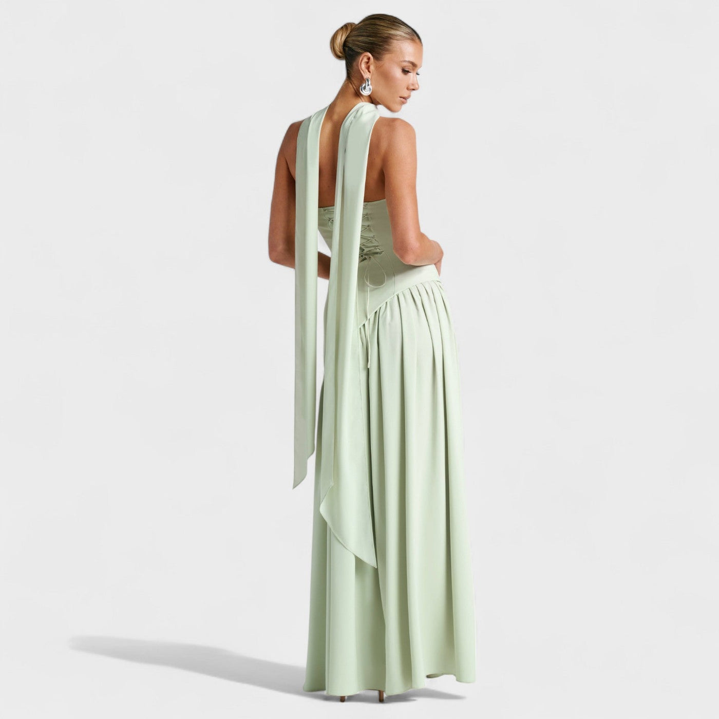 Robe Maliyah - Coupe Asymétrique Menthe