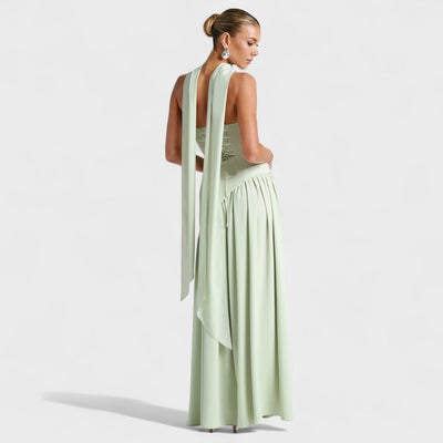 Robe Maliyah - Coupe Asymétrique Menthe
