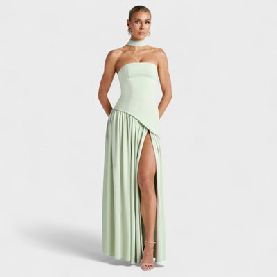 Robe Maliyah - Coupe Asymétrique Menthe
