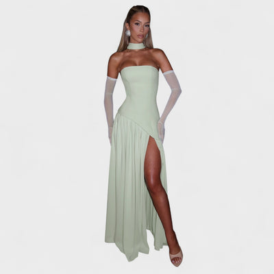 Robe Maliyah - Coupe Asymétrique Menthe