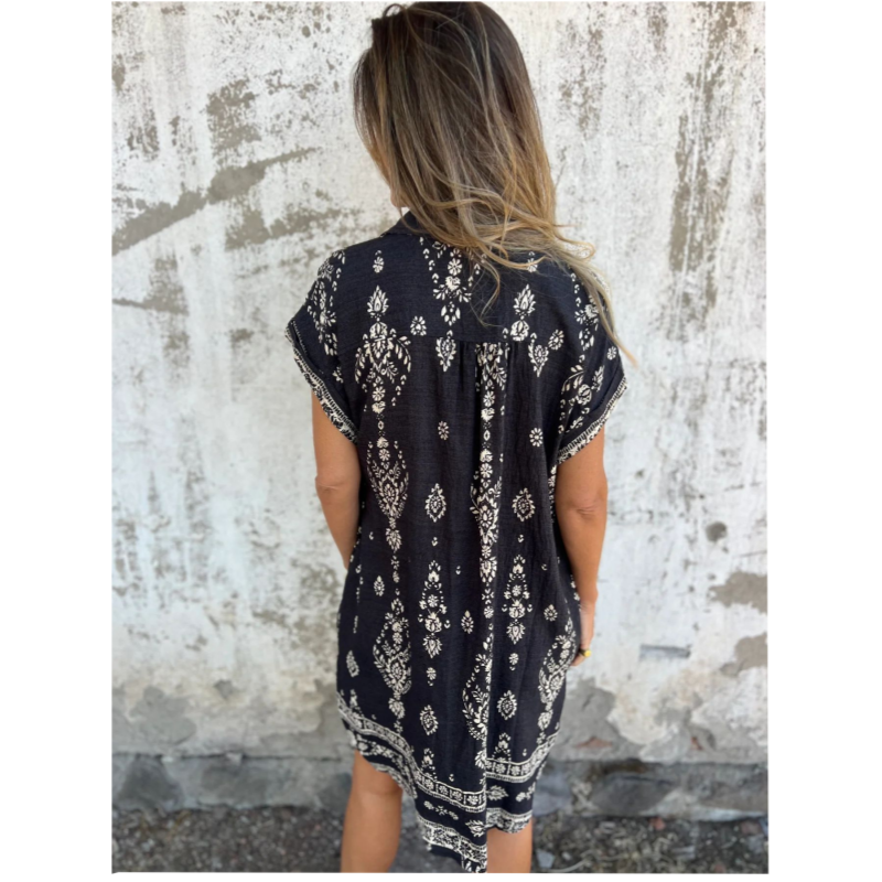 Sabina | Robe Chemise Midi Style Bohème