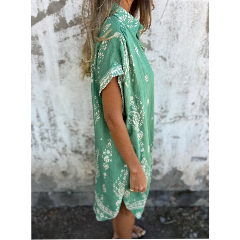 Sabina | Robe Chemise Midi Style Bohème