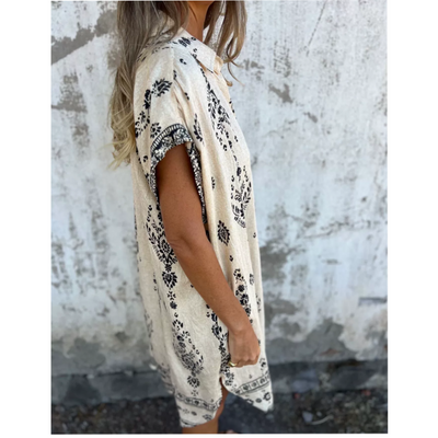 Sabina | Robe Chemise Midi Style Bohème