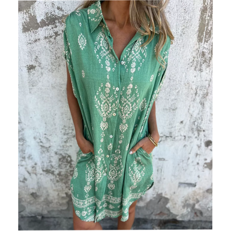 Sabina | Robe Chemise Midi Style Bohème